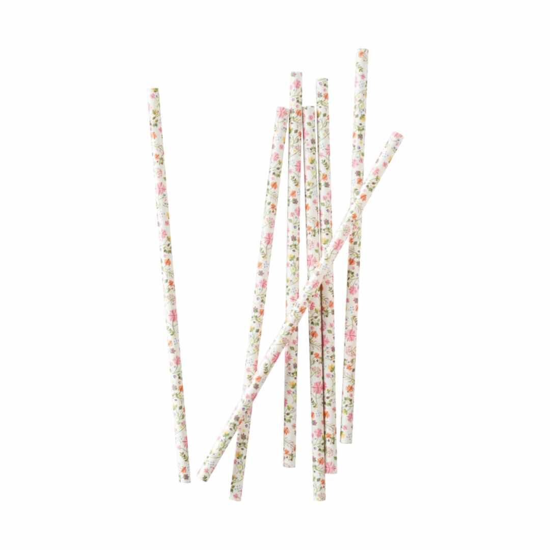 Lovely Floral Paper Straws