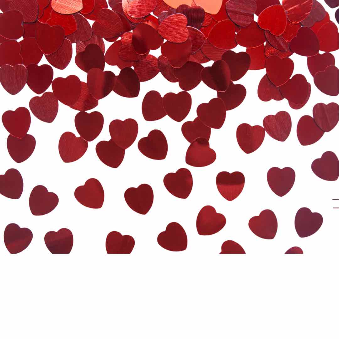 Red Foil Confetti Hearts
