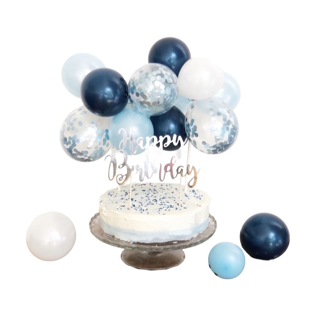 Mini Blue Balloon Cake Topper
