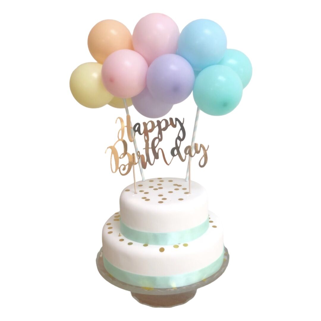 DIY Rainbow Balloon Cake Topper