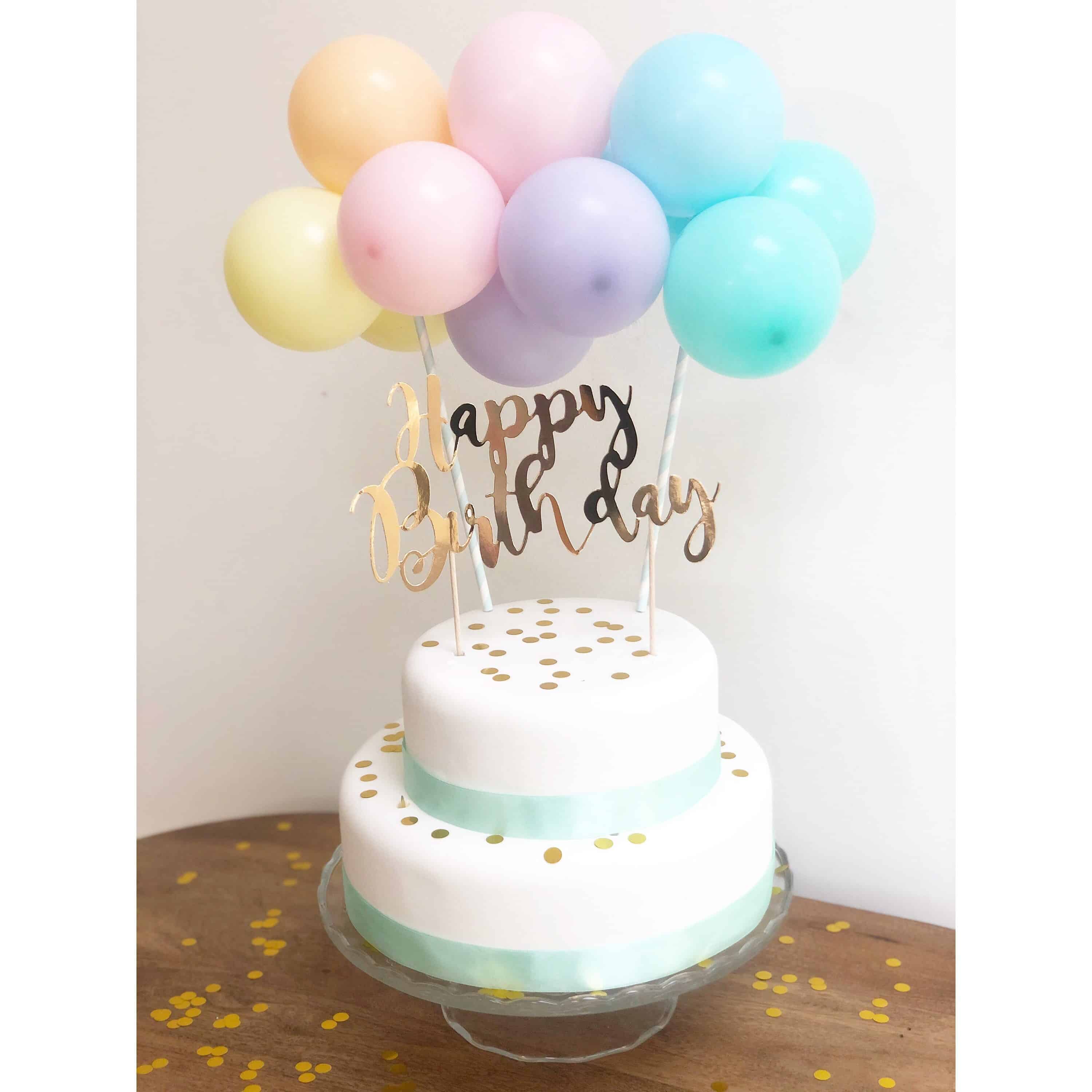 Rainbow Balloon Cake Topper