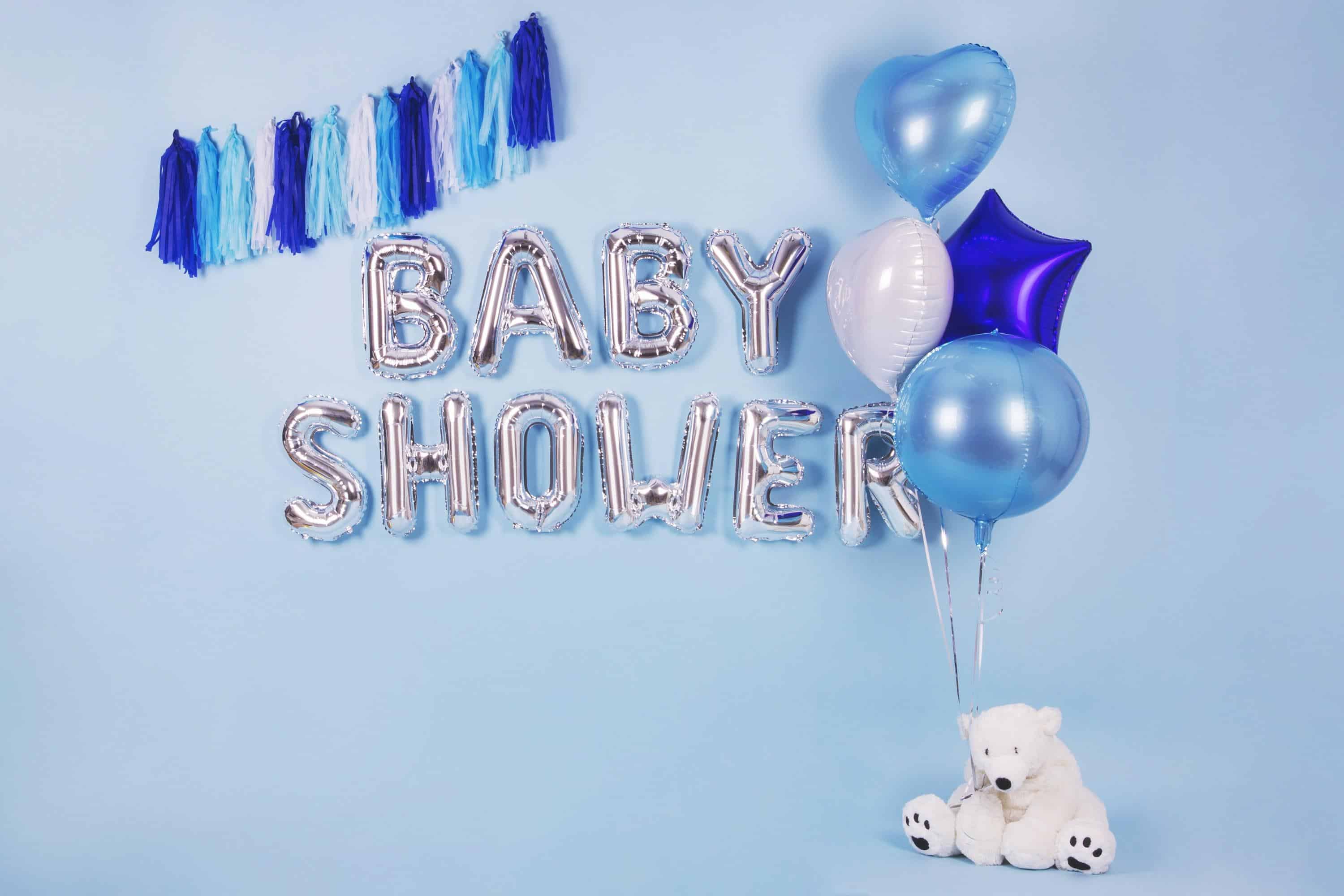 Silver Balloon Letters Baby Shower Silver Balloon Banner