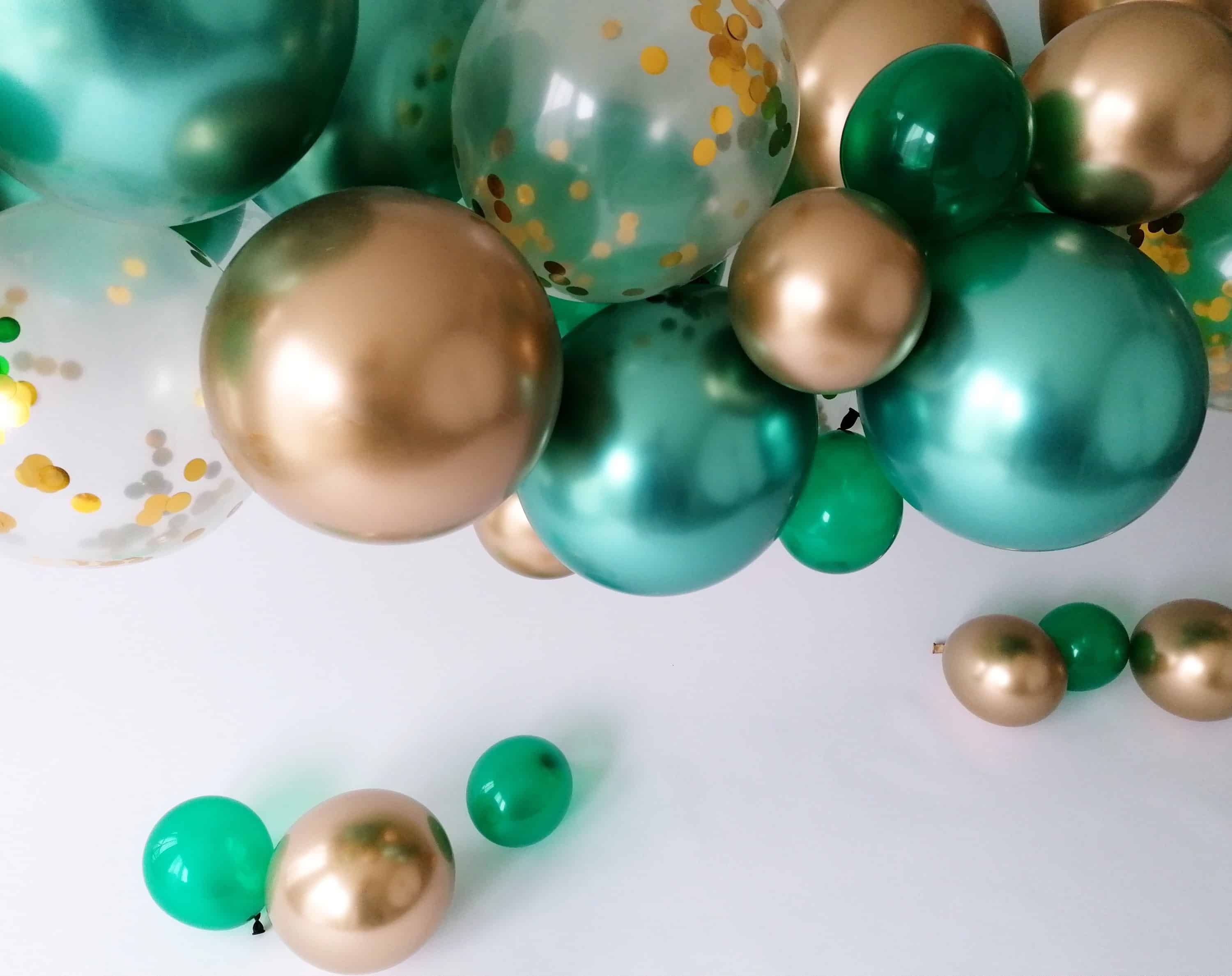 Green and Gold Balloon Garland