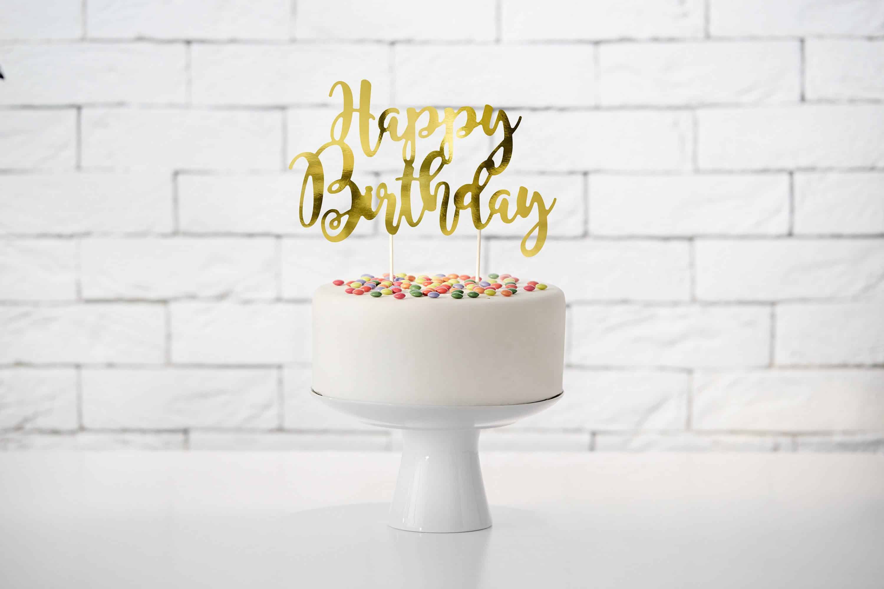Happy Birthday Gold Cake Topper Happy Birthday Gold Cake Topper