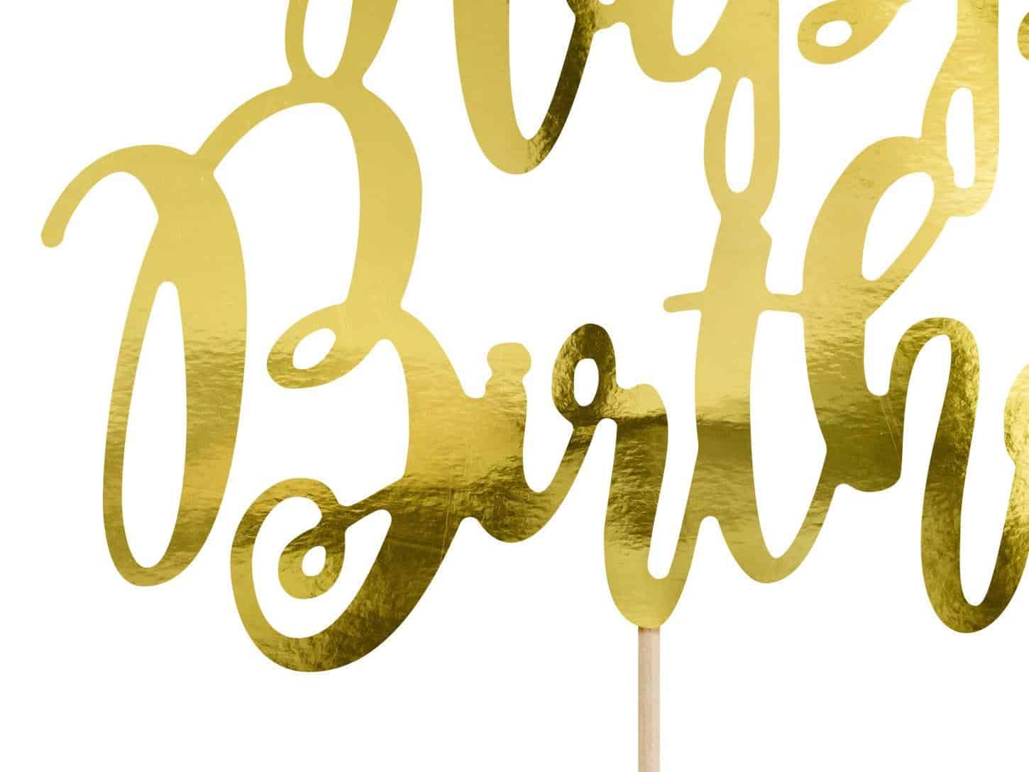 Happy Birthday Gold Cake Topper Happy Birthday Gold Cake Topper