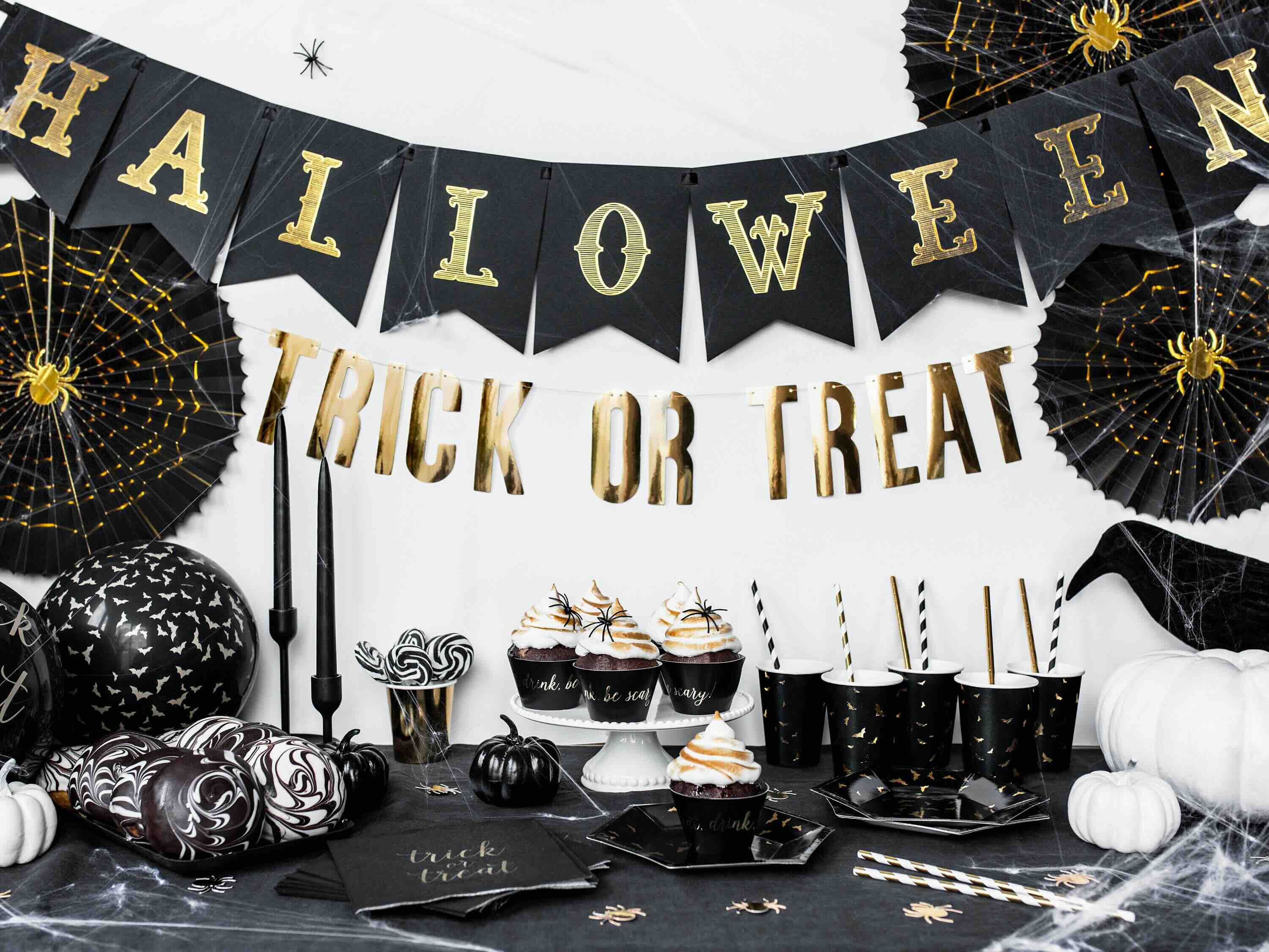 Black and Gold Halloween Banner