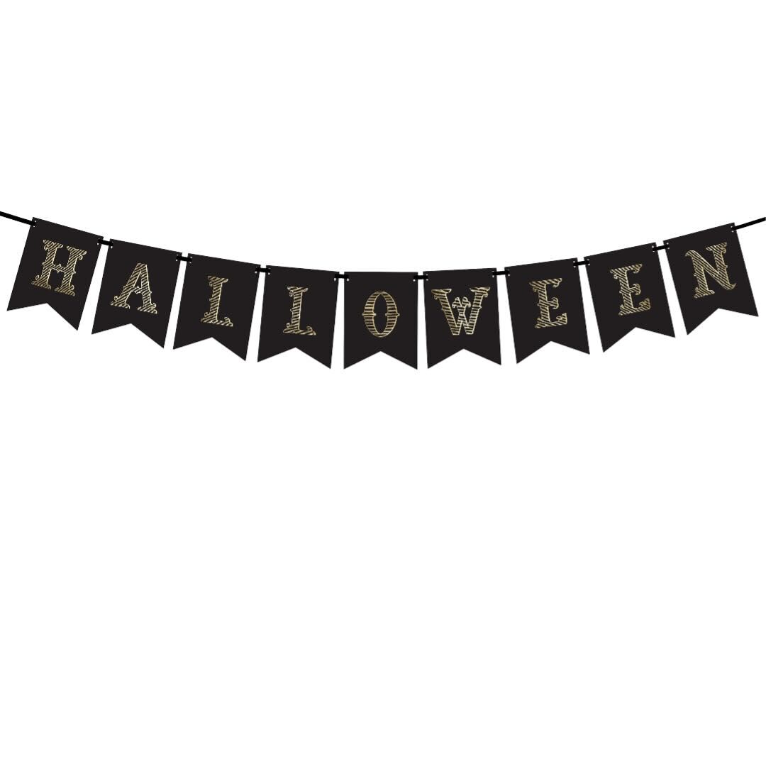 Black and Gold Halloween Banner
