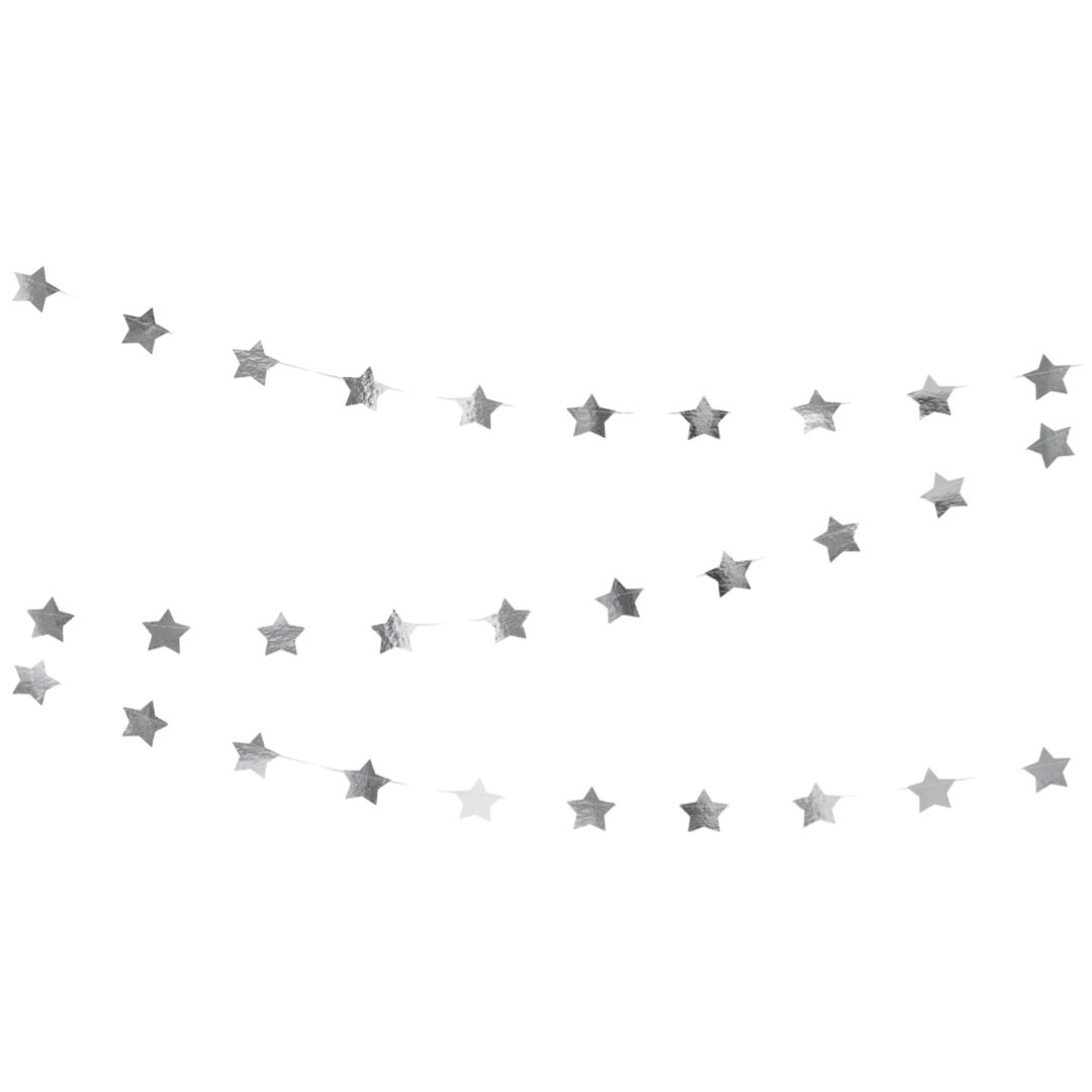 Extra Long Silver Star Banner