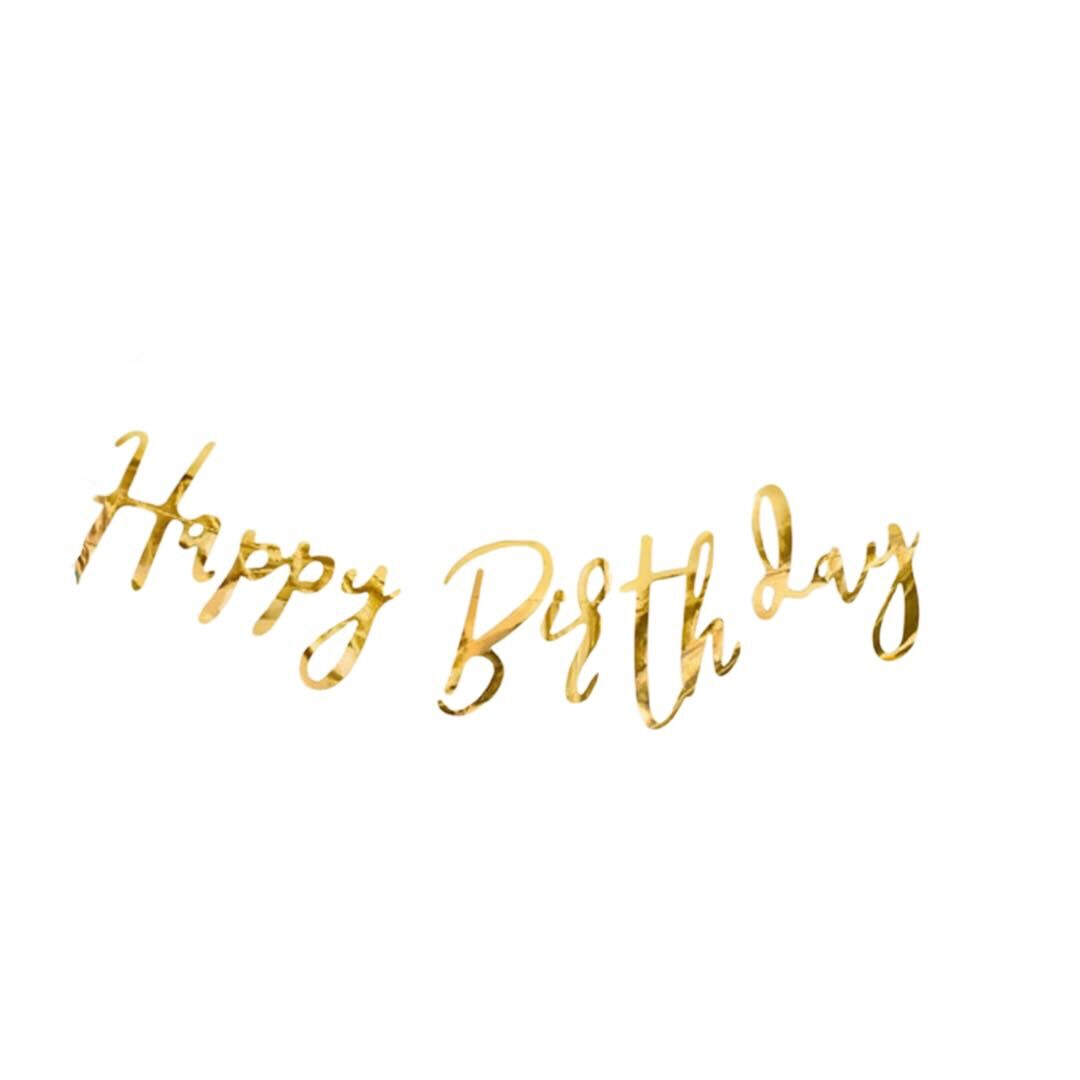 Gold Happy Birthday Banner