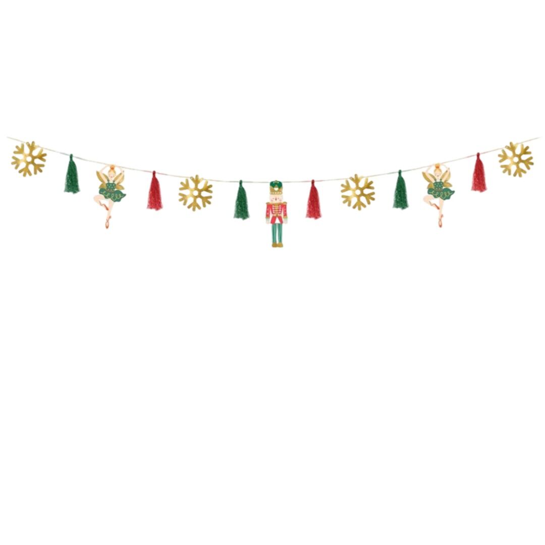 Red and Green Nutcracker Paper Garland