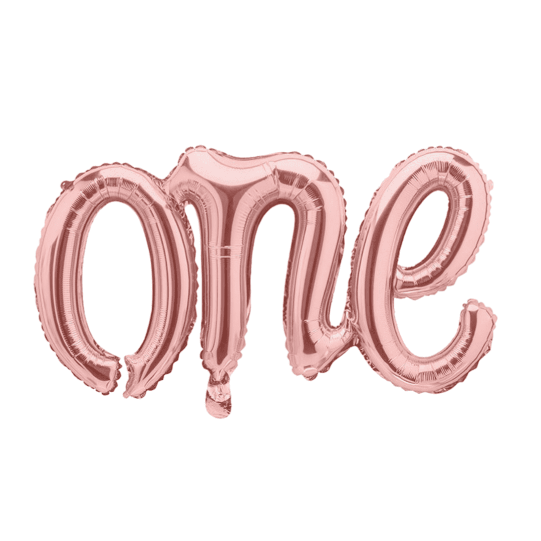 Rose Gold One Script Balloon