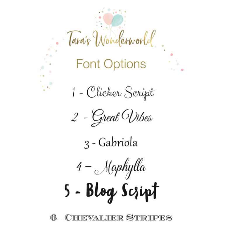 Personalised Wedding Boxes fonts options