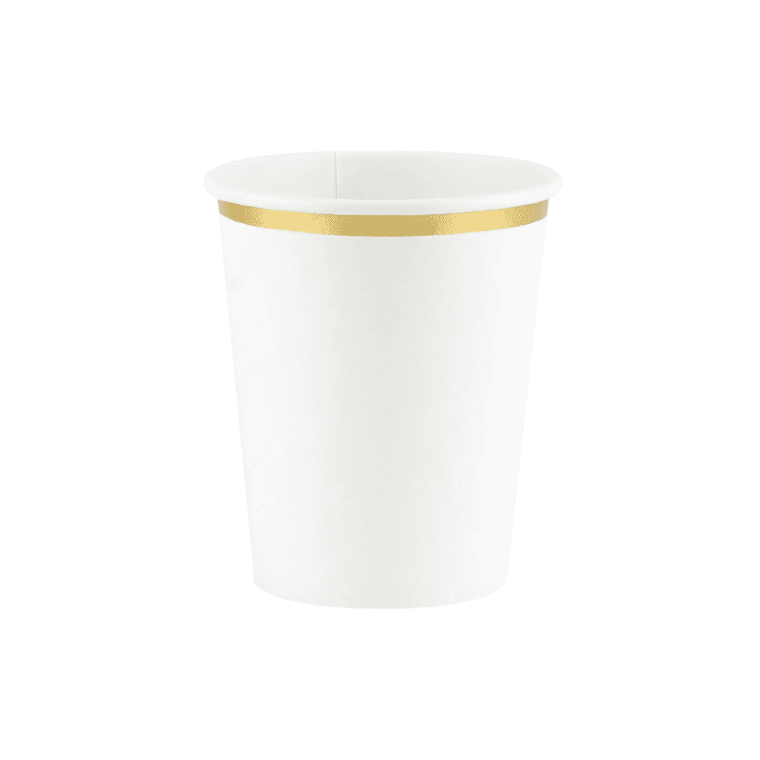 White and Gold Paper Cups