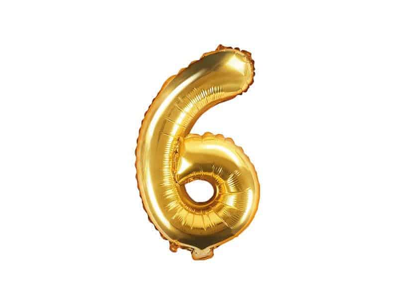 Gold Foil Number Balloon 1 Gold Foil Number Balloon 6