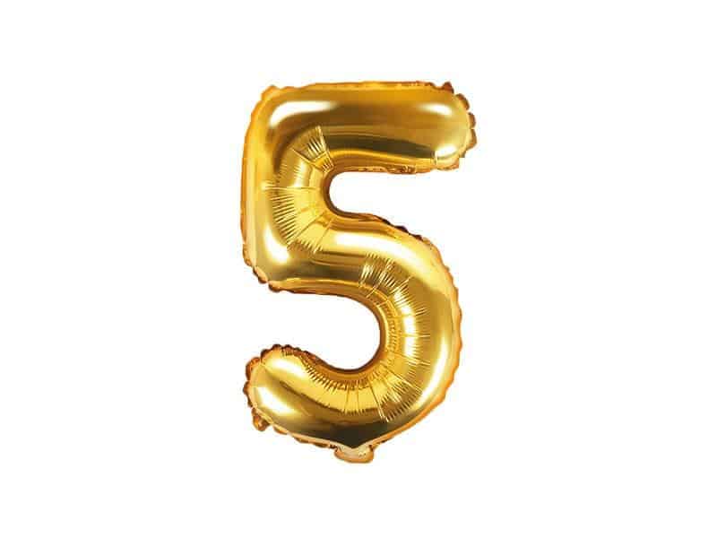 Gold Foil Number Balloon 1 Gold Foil Number Balloon 5