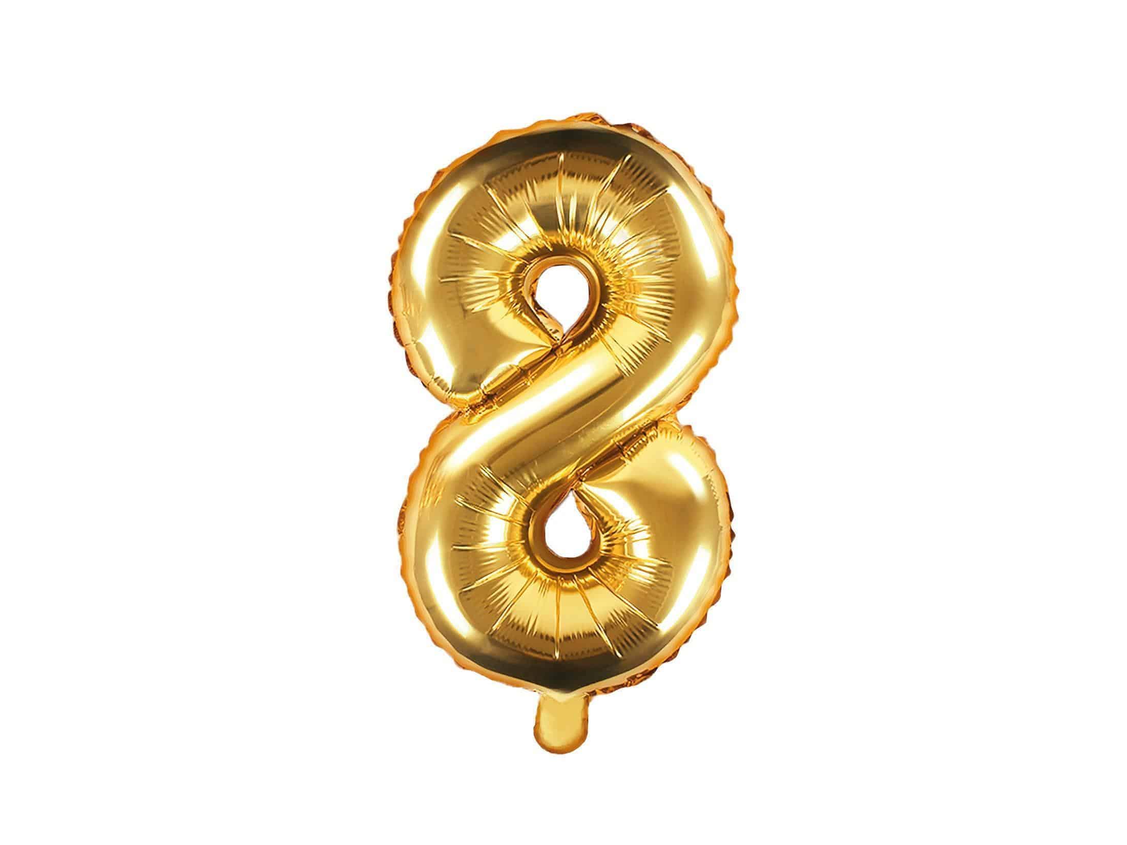 Gold Foil Number Balloon 1 Gold Foil Number Balloon 8