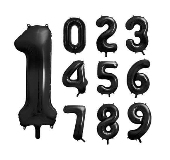 Black Foil Number Balloon