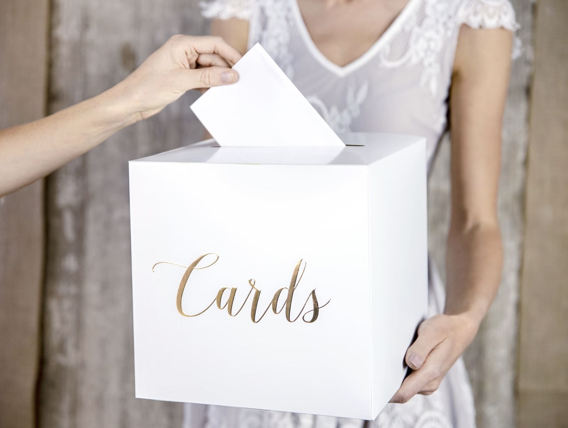 Gold Wedding Cards Box