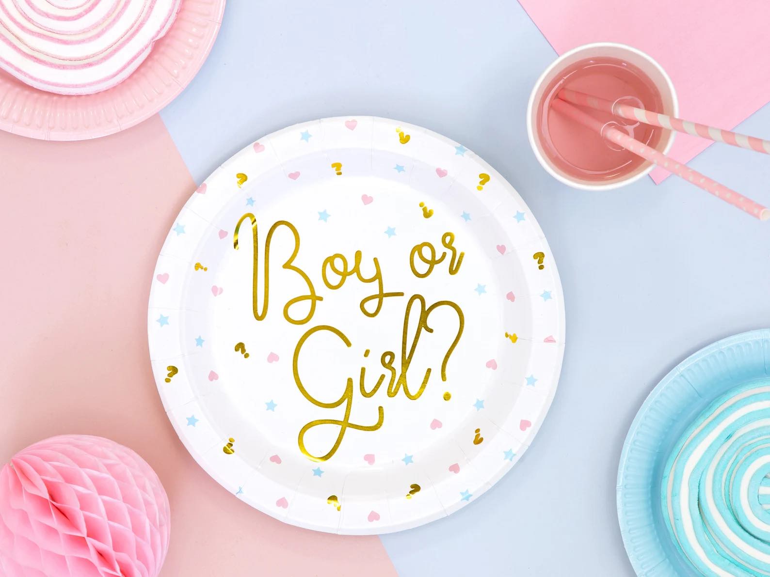 Gender Reveal 'Boy or Girl' Paper Plates