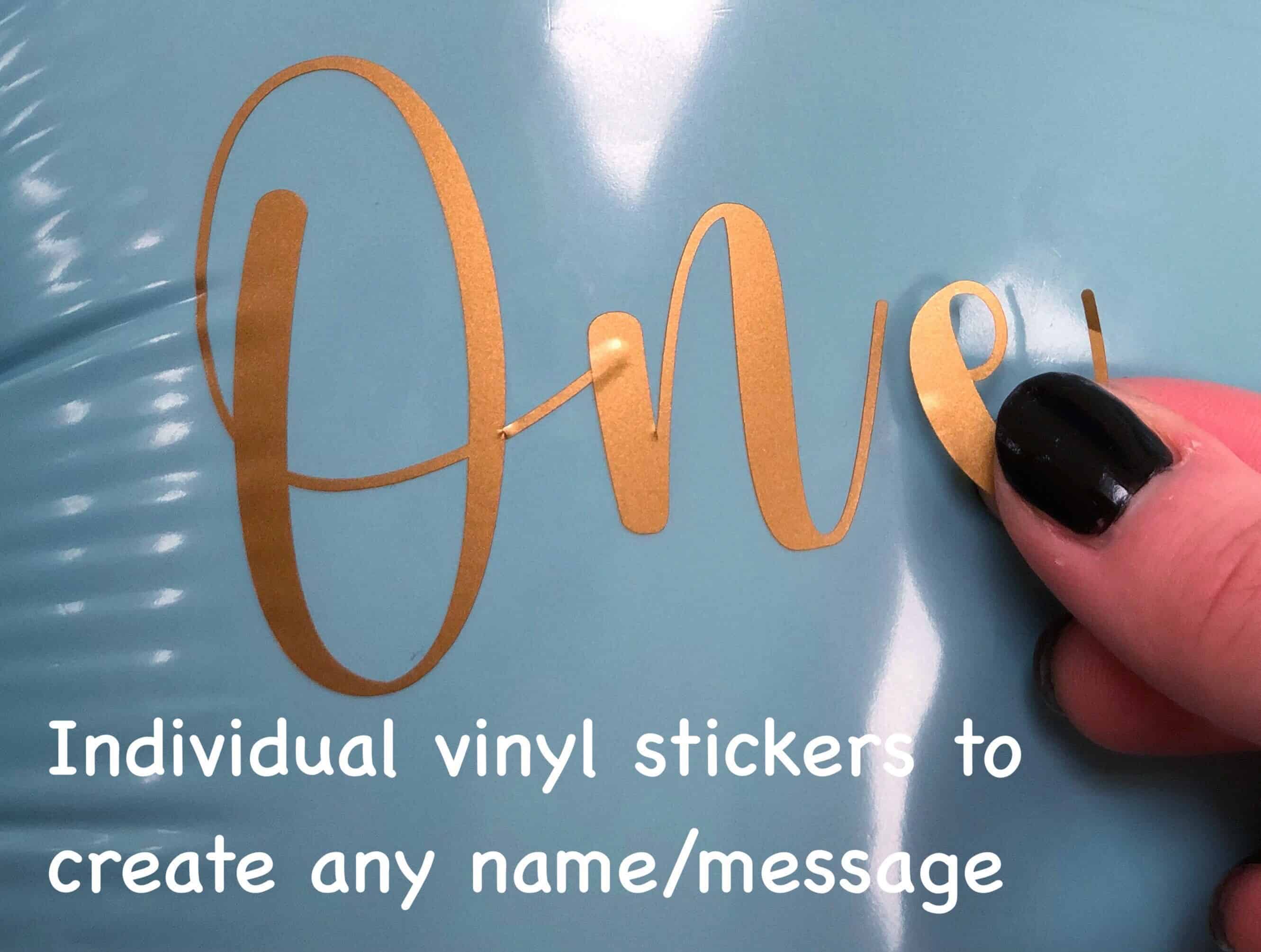 DIY Large 55" Safari Balloon Sculpture Gold Vinyl Stickers