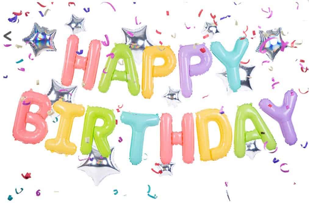 happy birthday balloon banner
