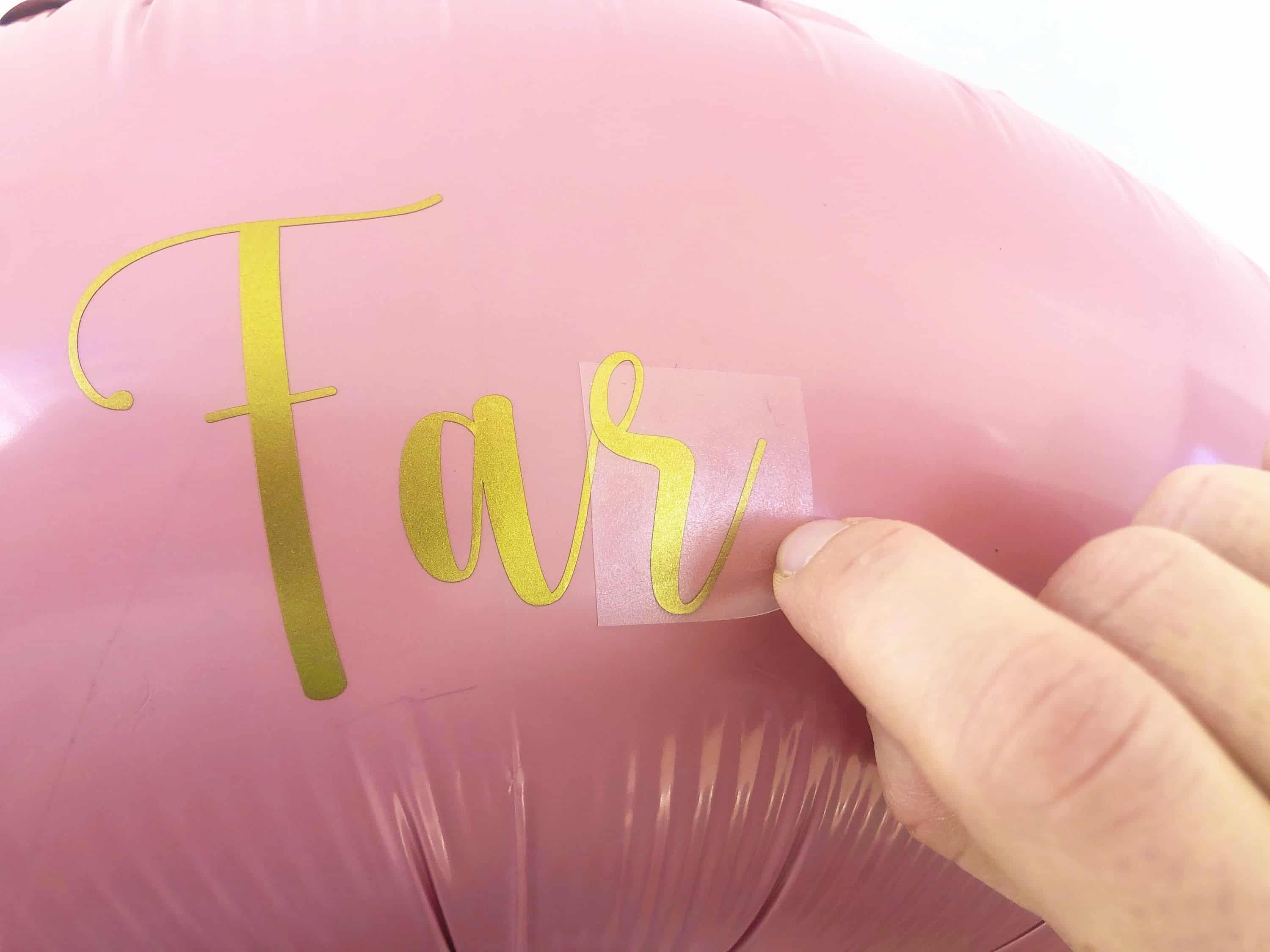 DIY Pastel Birthday Balloon Sculpture Gold Vinyl Stickers