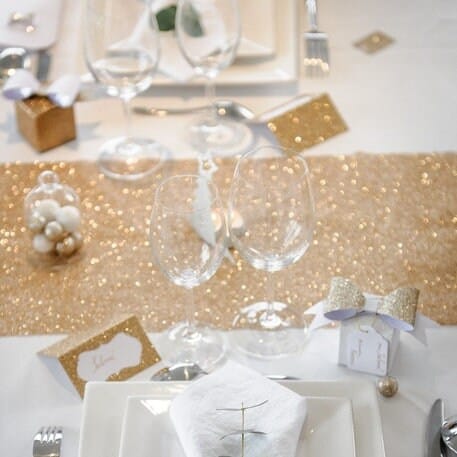 gold table runner