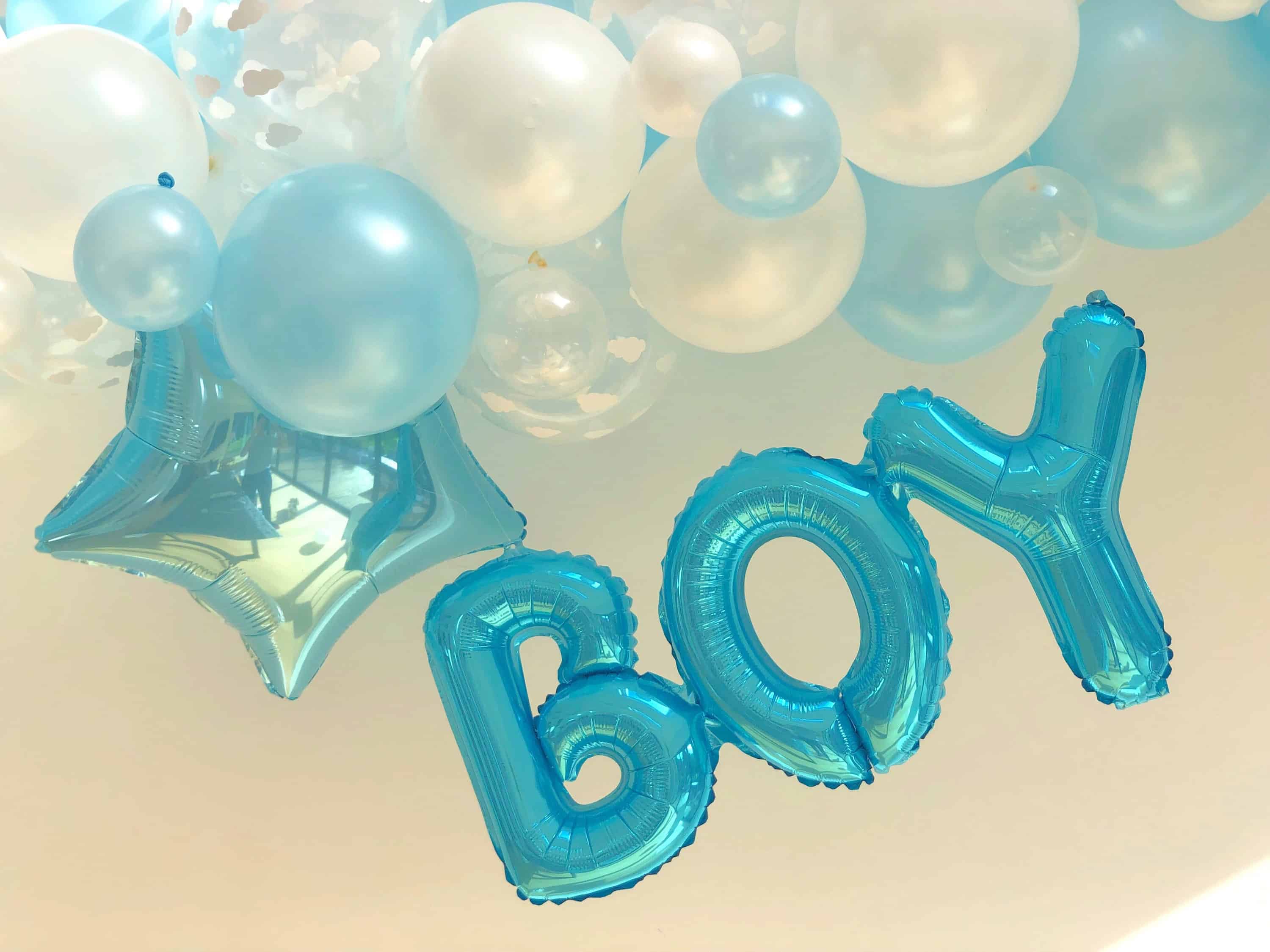Boy Blue Foil Balloon and Garland Boy Blue Foil Balloon and Garland