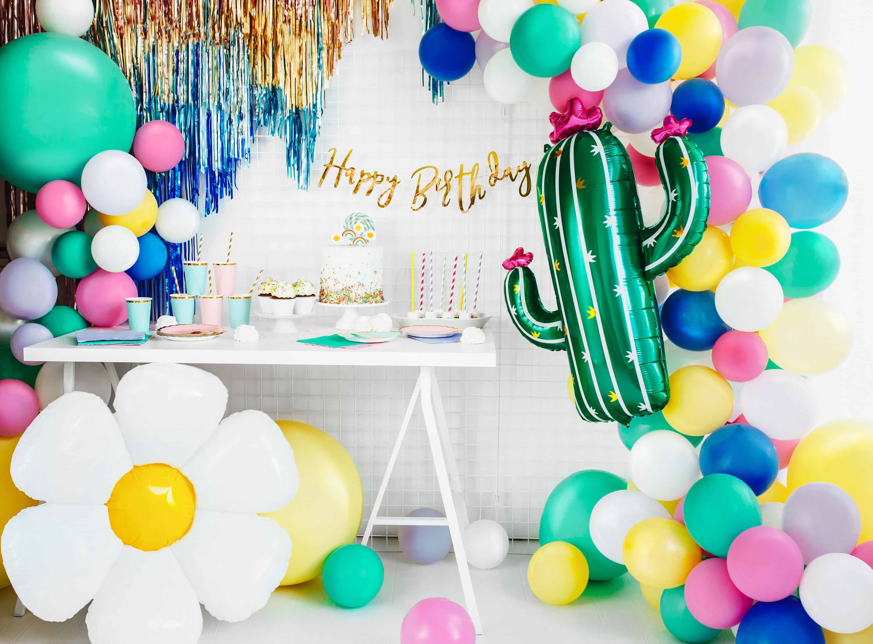 rainbow birthday candles Party Balloons