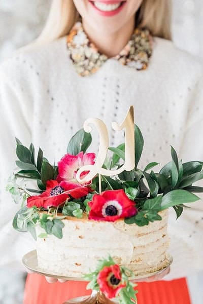 21 Cake topper