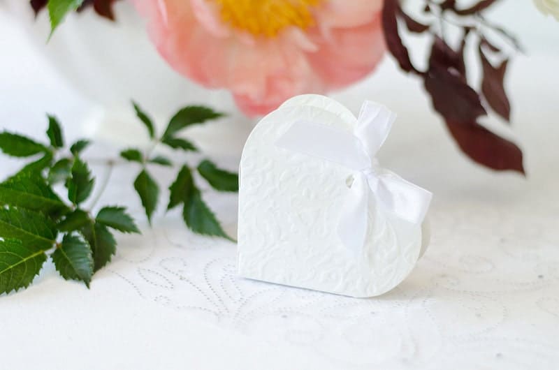 white favour heart shape white favour heart shape