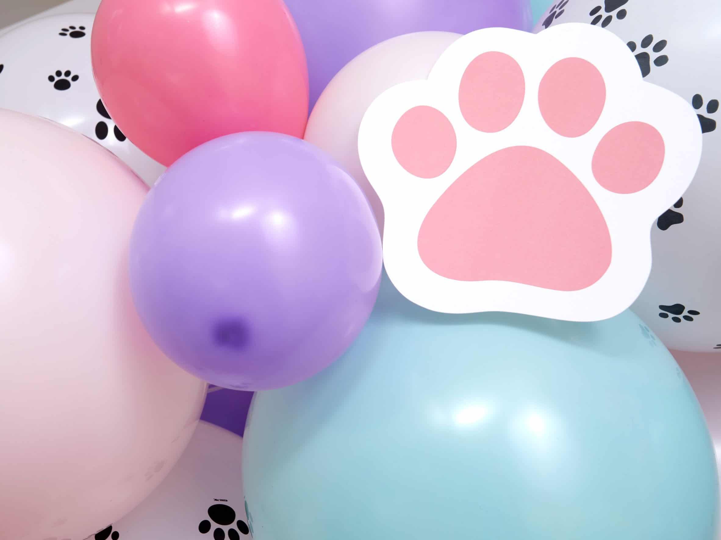 Dog Paw Balloon Garland Pink Paw Cutout