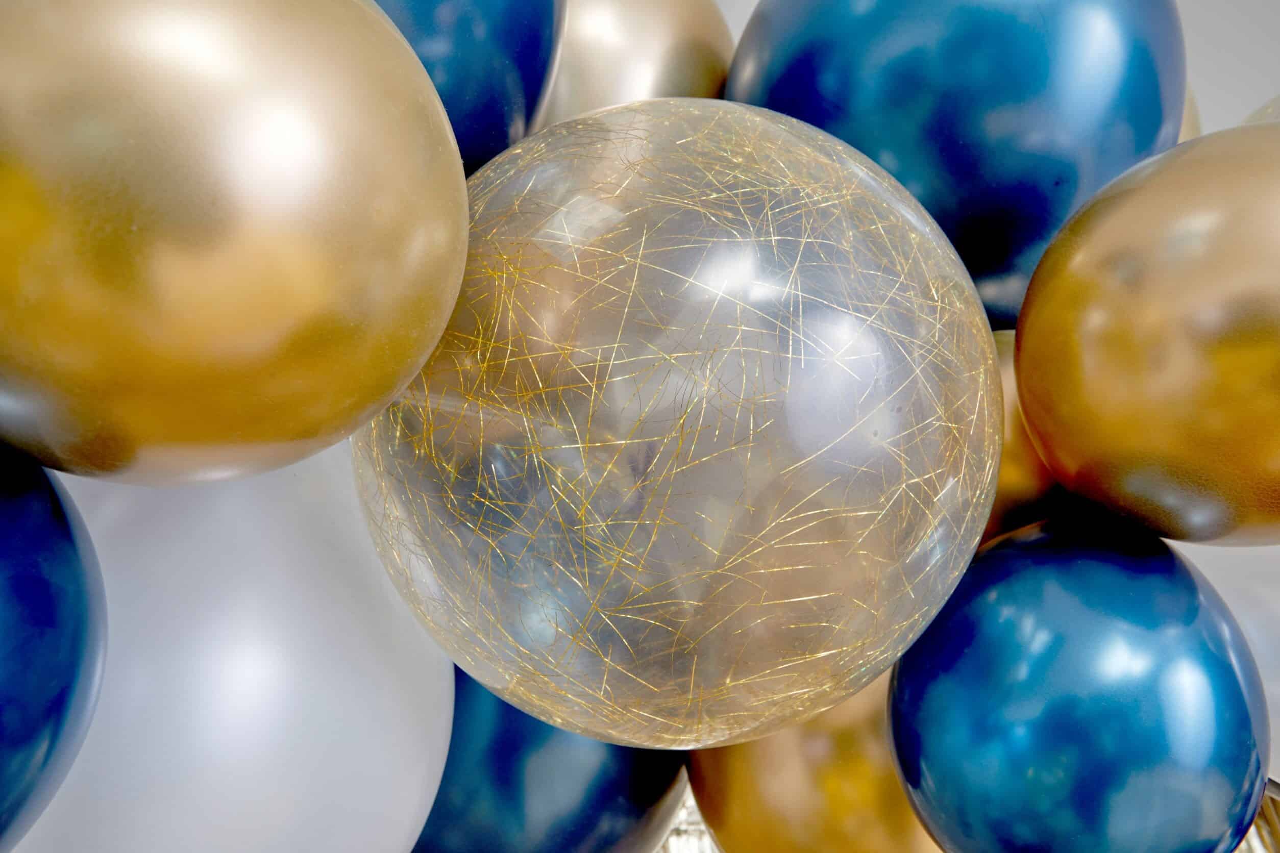 Midnight Blue and Chrome Gold Balloon Arch Eid Balloon Garland