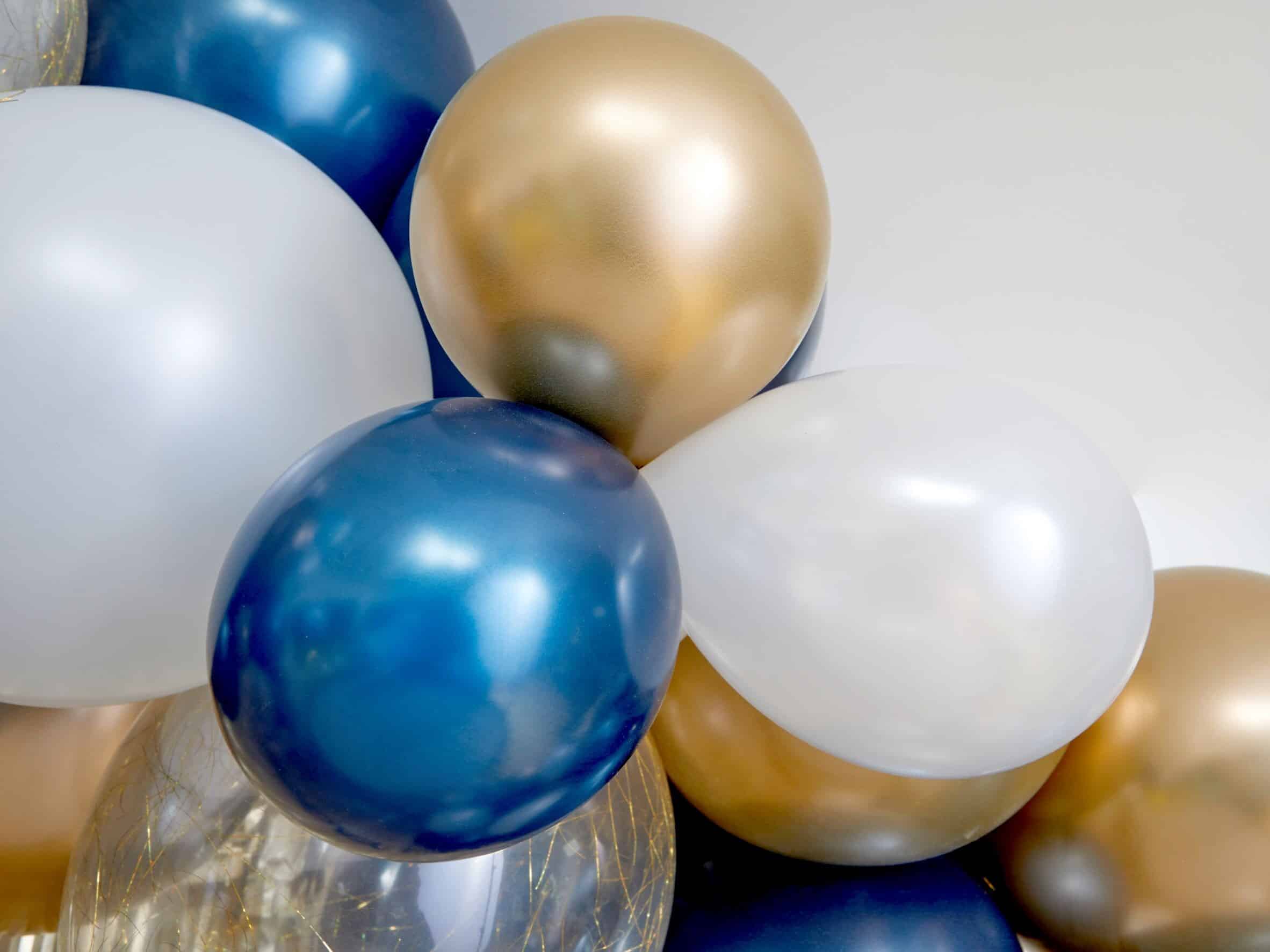 Midnight Blue and Chrome Gold Balloon Arch Eid Balloon Garland