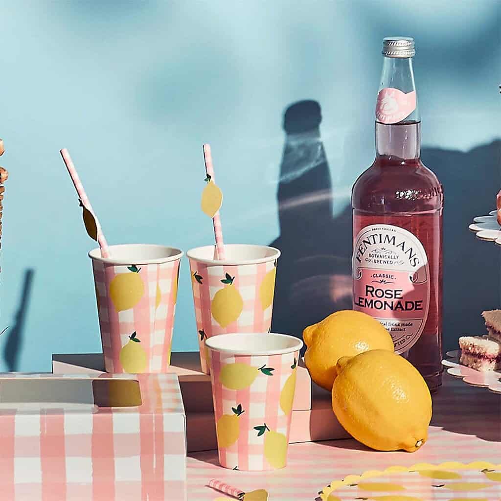 lemons tableware cups