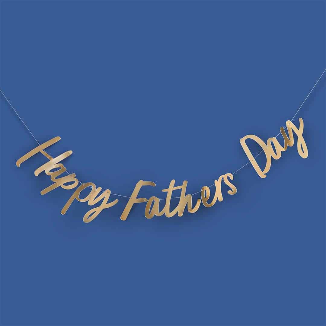 Best Dad Cake Topper Happy Fathers Day Gold Banner