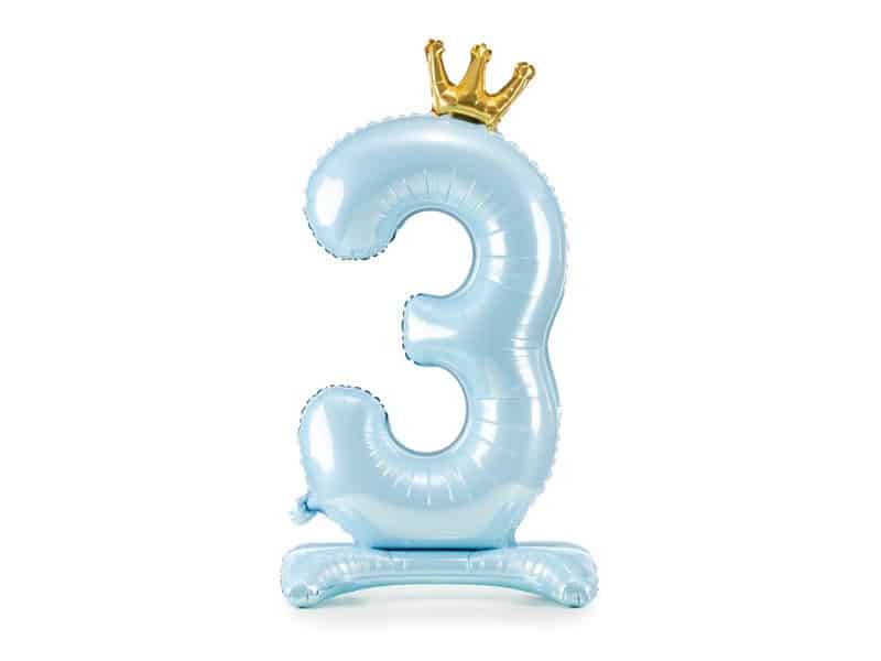 Baby Blue Foil Balloon Number 1 Baby Blue Foil Balloon Number 3