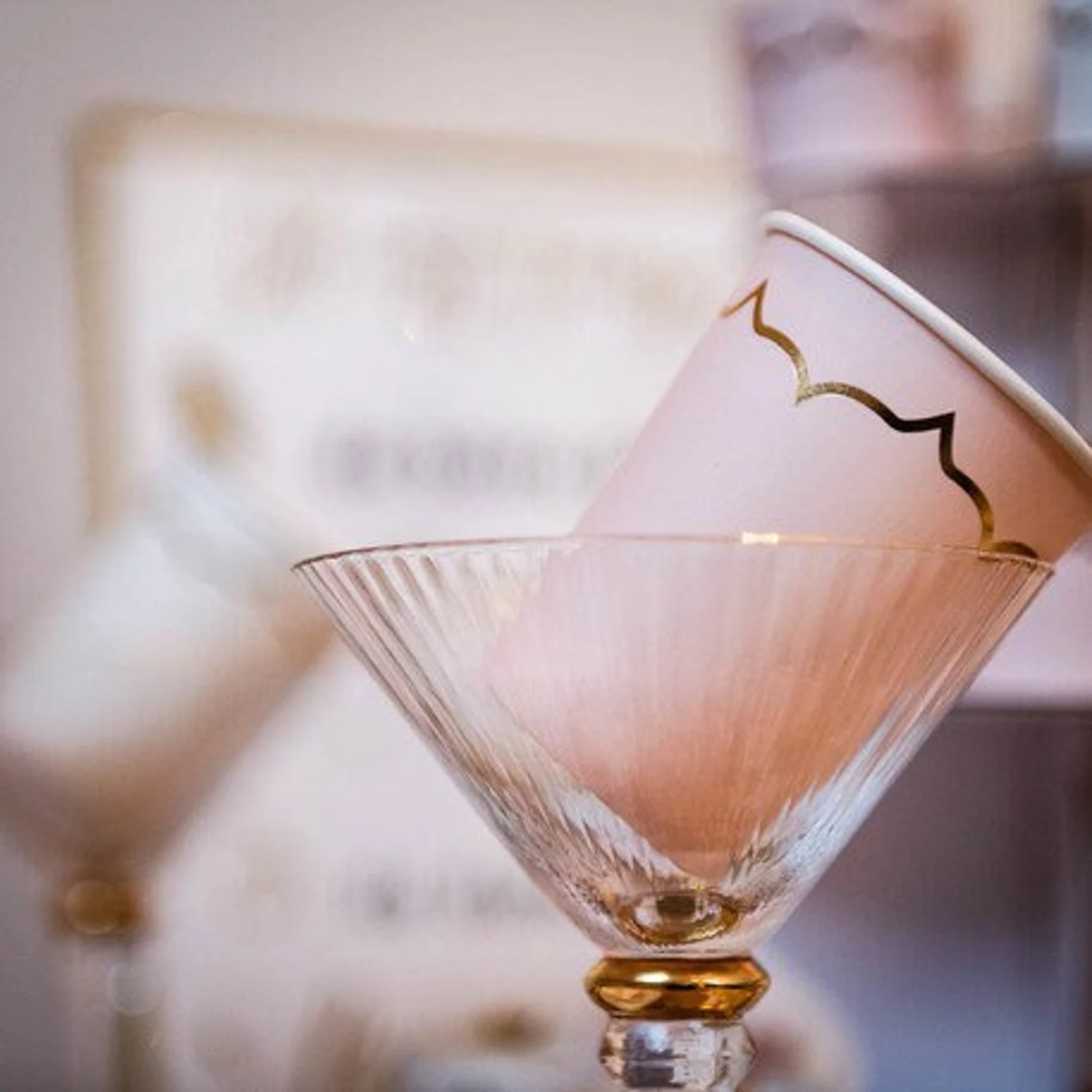 pastel pink paper cups