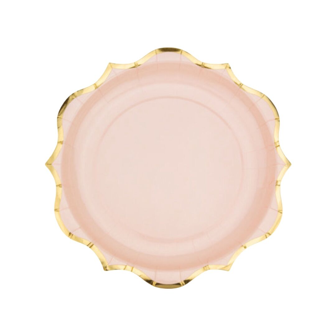 Pastel Pink Gold Edged Plates