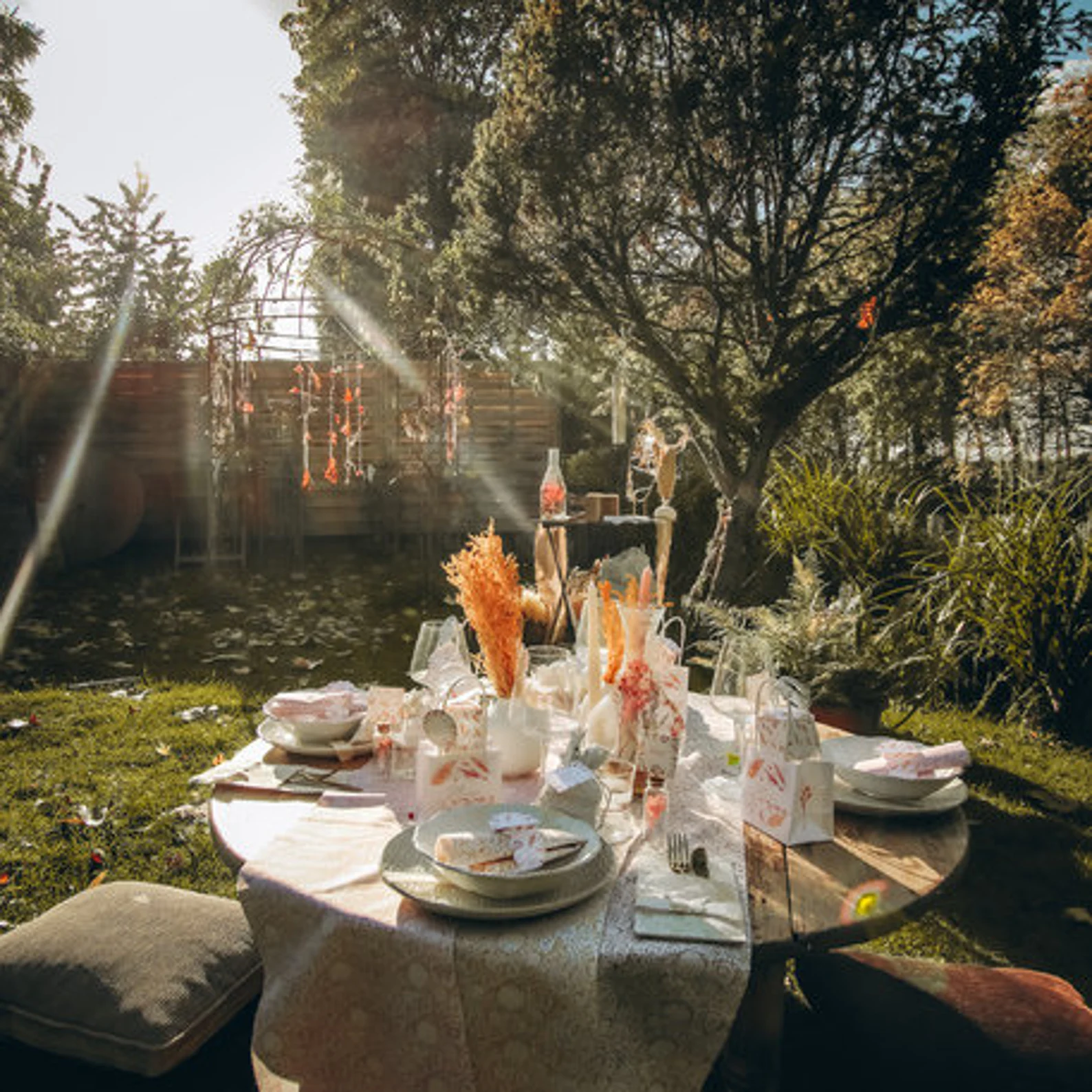 sage green table runner