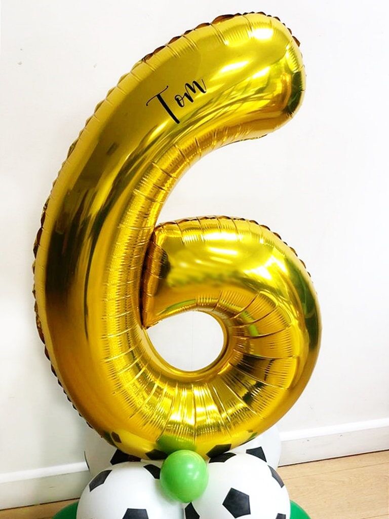 Balloon Sculpture Football Number 6 Foil Balloon