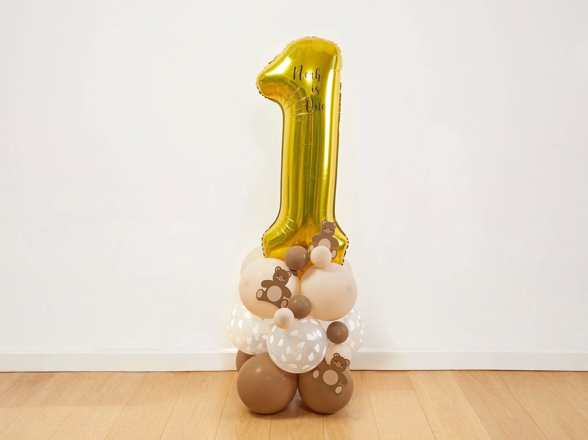 Teddy Bear First Birthday Balloon Sculpture