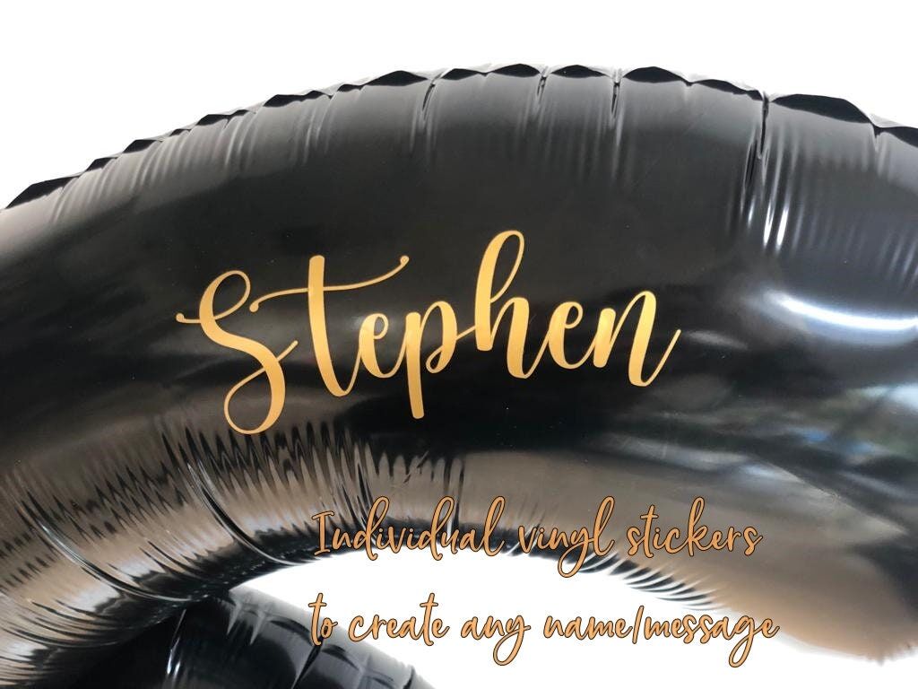 DIY Construction Balloon Sculpture gold vinyl sticker