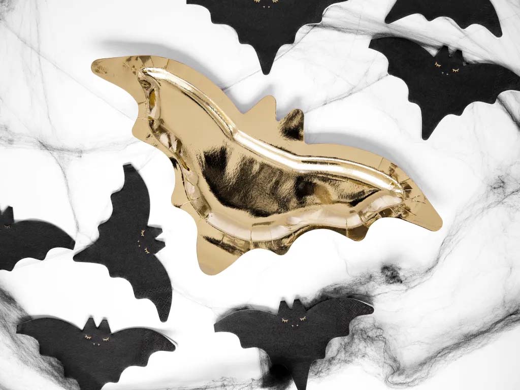 Halloween Bat Paper Napkins Halloween Gold Paper Plates