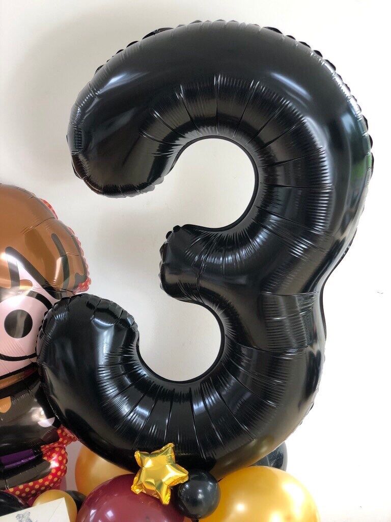 Harry Potter Balloon Sculpture Black Foil Number Balloons