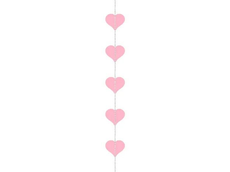 Pastel Pink Vertical Heart Garland
