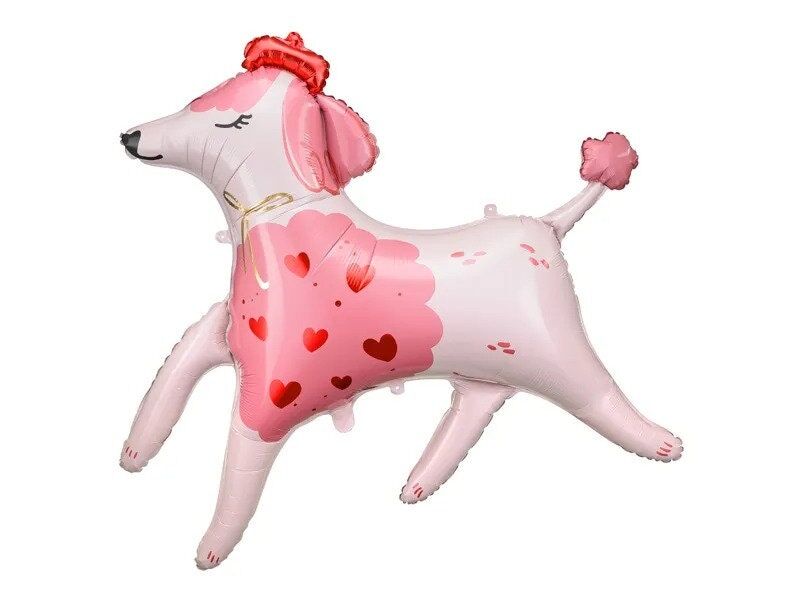 Valentine's Day Poodle Foil Balloon