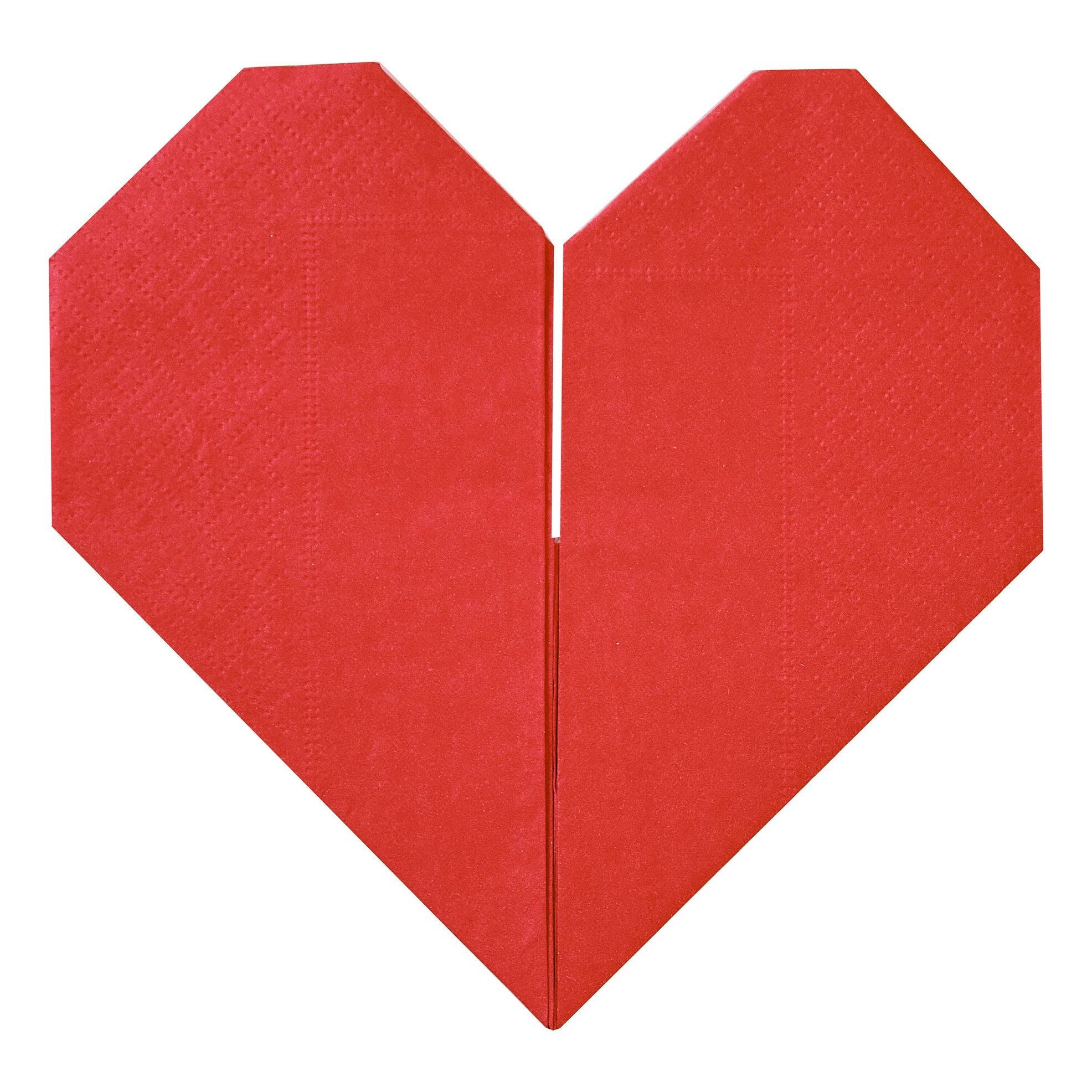 red heart shaped napkins Valentine's Day Paper Napkins