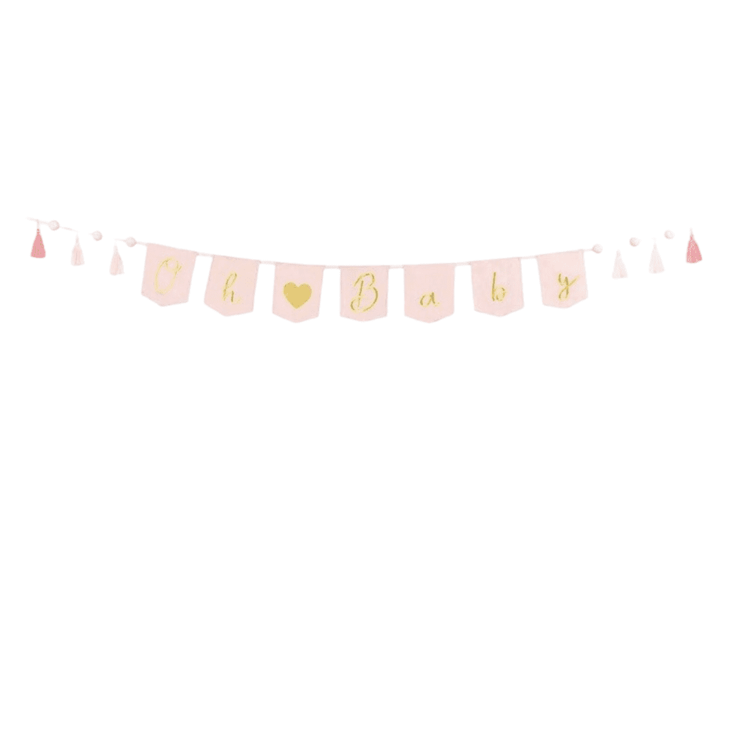 Fabric Pink Oh Baby Banner