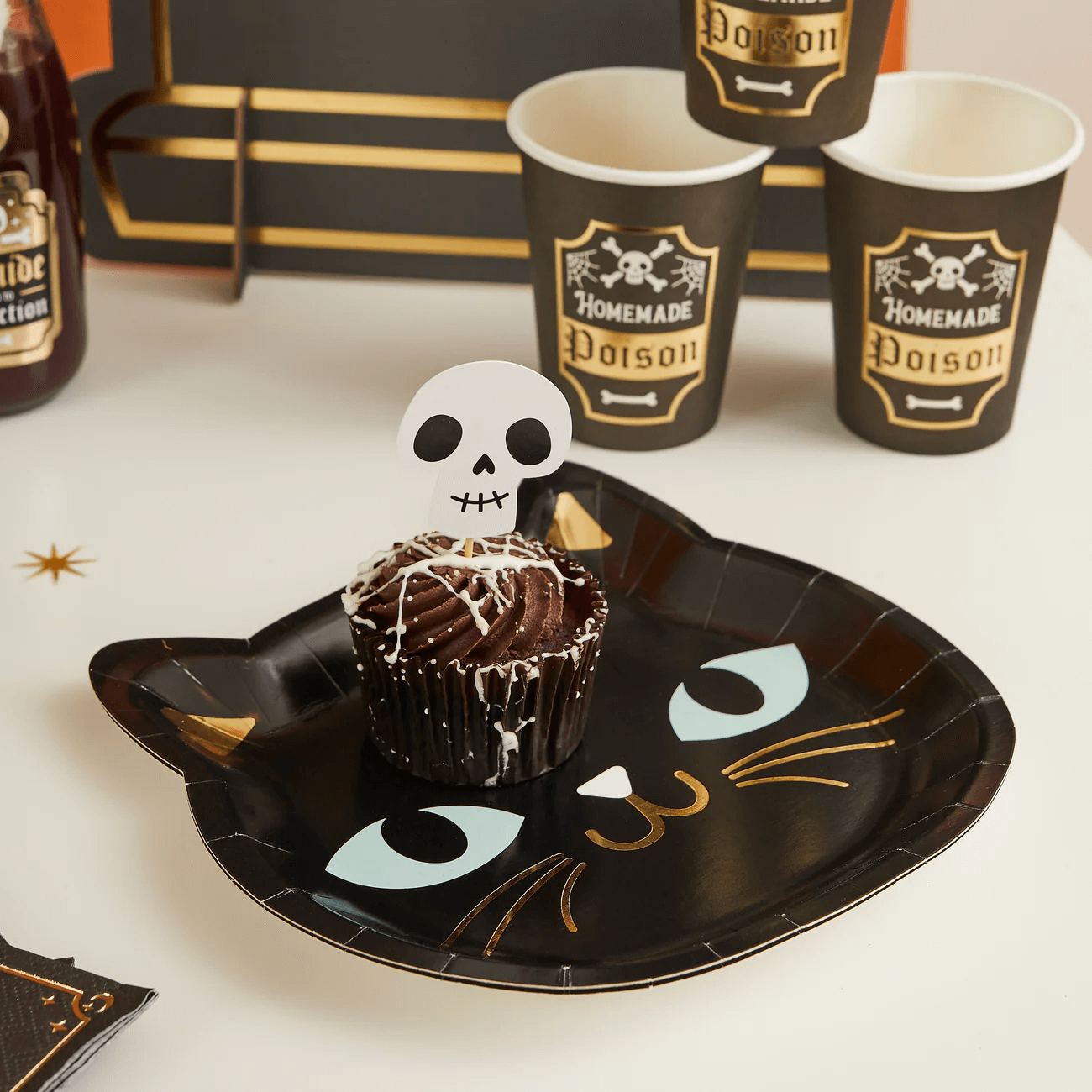 Halloween Black Cat Paper Plates